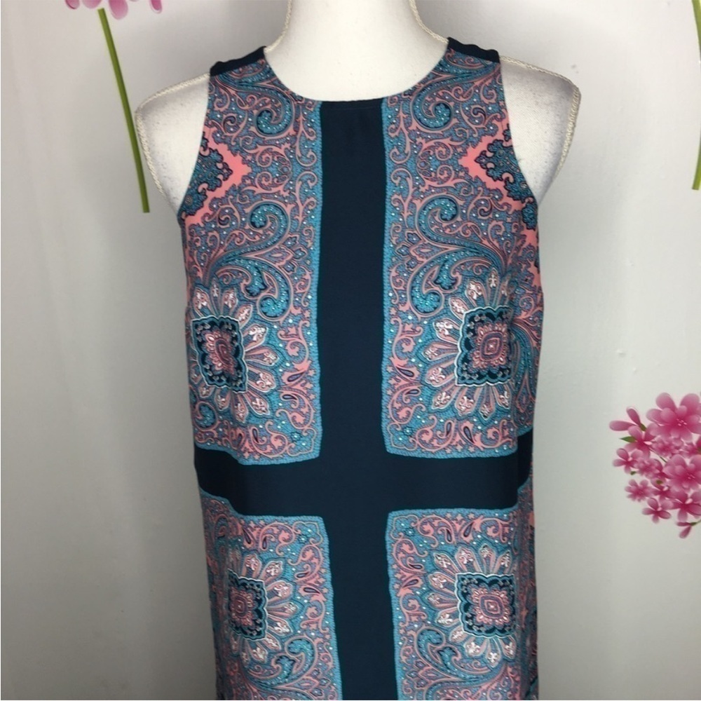 Ann Taylor Loft Paisley Sleeveless Shift Dress Sz XS EUC - Picture 7 of 10